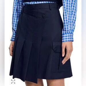 Sandro Paris Pavela Asymmetrical Navy Skirt